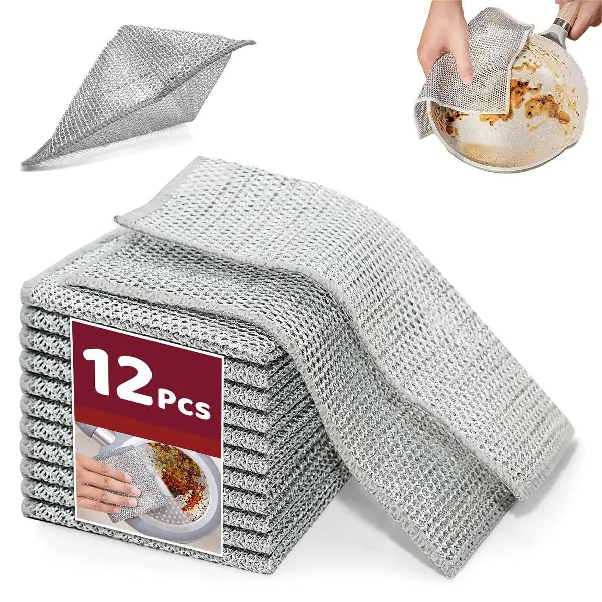 Multipurpose Microfiber Cleaning Cloth Set, 24/12 Pieces - Highly Absorbent Kitchen and Household Cleaning Rags, Ideal for Dishwashing and General Cleaning Tasks