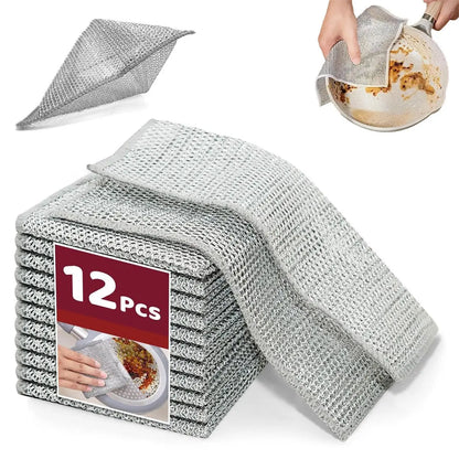 Multipurpose Microfiber Cleaning Cloth Set, 24/12 Pieces - Highly Absorbent Kitchen and Household Cleaning Rags, Ideal for Dishwashing and General Cleaning Tasks