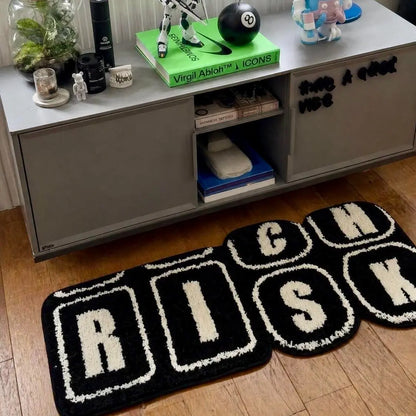 RISK Rug- Luxurious Designer Rugs for Home Decoration, Soft and Fluffy Mats for Bedroom, Living Room, and Bathroom, Non-Slip Carpets, Essential Home Decor, Cozy Christmas Gifts and Decorations