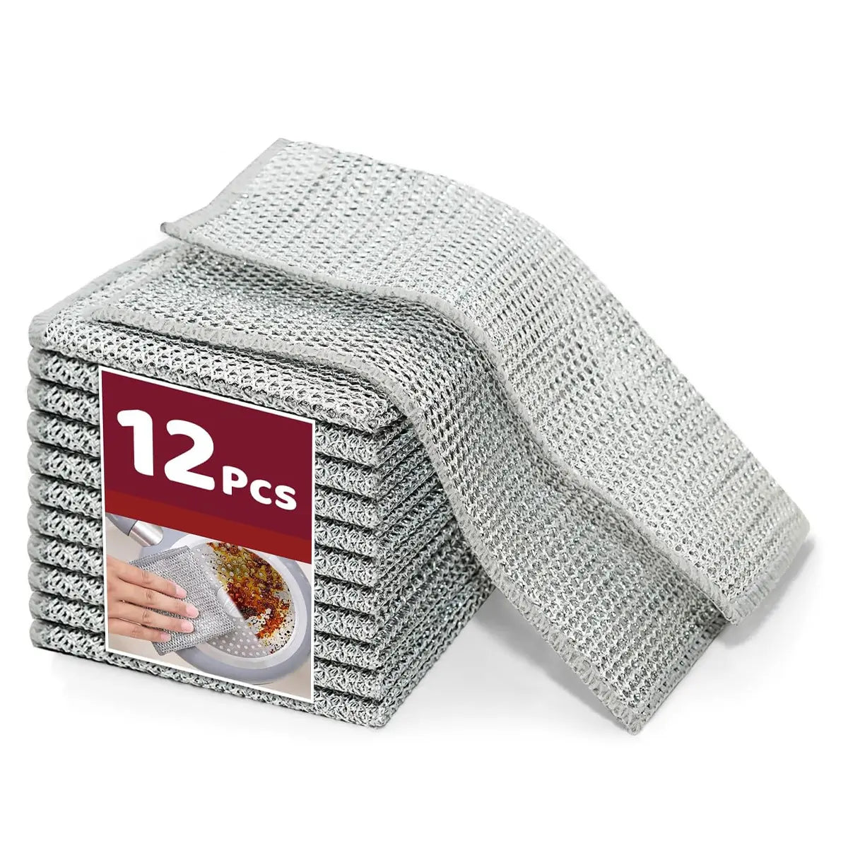 Multipurpose Microfiber Cleaning Cloth Set, 24/12 Pieces - Highly Absorbent Kitchen and Household Cleaning Rags, Ideal for Dishwashing and General Cleaning Tasks