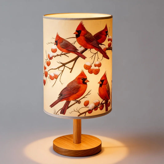 Cardinal Bird Table Lamp – Elegant Bedside Lighting for Bedroom and Living Room with Warm Soft Glow, Ideal for Cozy Winter Home Decor