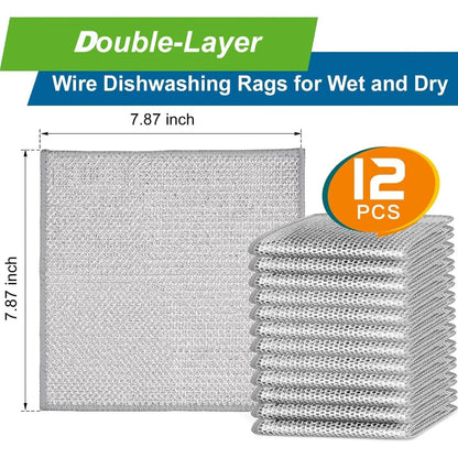 Multipurpose Microfiber Cleaning Cloth Set, 24/12 Pieces - Highly Absorbent Kitchen and Household Cleaning Rags, Ideal for Dishwashing and General Cleaning Tasks